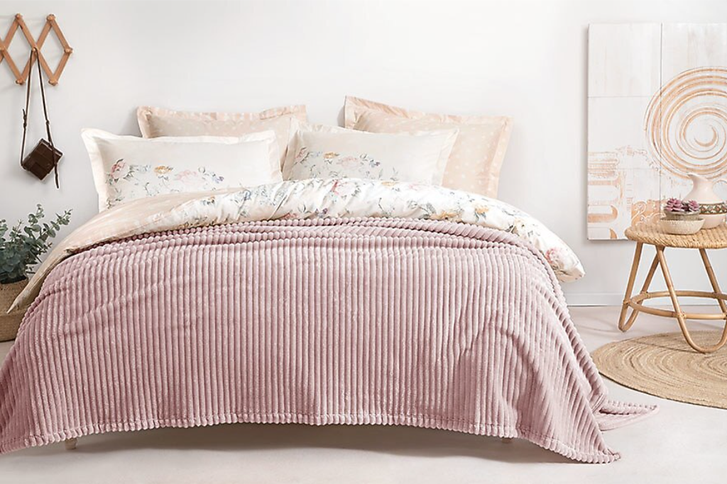 Yataş Holly Wellsoft Çift Kişilik Battaniye Pudra