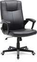 SONGMICS Ofis Sandalyesi PU, Yüksekliği Ayarlanabilir Ergonomik Tasarım, Döner Sandalye, Siyah, OBG32B, 66 x 66 x 110 cm