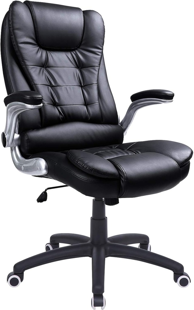 SONGMICS Ofis Koltuğu, Yönetici Koltuğu, Döner Sandalye, Siyah, Obg51B, 111 X 77 X 71