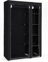 SONGMICS Kumaş Dolap, Elbise Dolabı, Katlanır Dolap, Elbise Çubuklu Kamp Dolabı, 110 x 175 x 45 cm, Siyah, Lsf007
