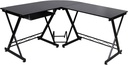 SONGMICS Lcd402B Ev, Ofis İçin Bilgisayar Masası, 150 x 138 x 75 cm, Siyah