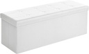 Songmics Tabure, Saklama Alanı, Sandık, Saklama Kutusu, Katlanabilir, Maks. Statik Yük 300 Kg, Bölücü, 120 Litre, 38 X 110 X 38 Cm, Imitasyon Keten, Koyu Gri Lsf77K