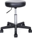 SONGMICS Döner Tabure, Tekerlekli, Yüksekliği Ayarlanabilir Tekerlekli Tabure, 46-58 cm Suni Deri Kaplı Çalışma Taburesi, Siyah Ljb61B