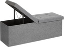 Songmics Depolama Alanlı Tabure, 110 x 38 x 38 cm, 300 kg'a Kadar Dayanıklı, Açık Gri LSF71G