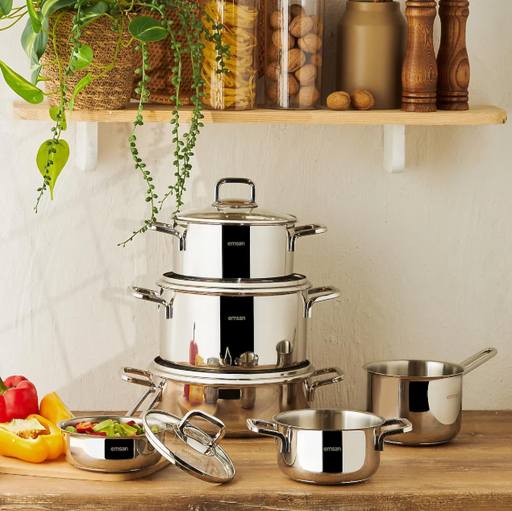 [AZN] Emsan Cocinero 10 Parça Çelik Çeyiz Seti