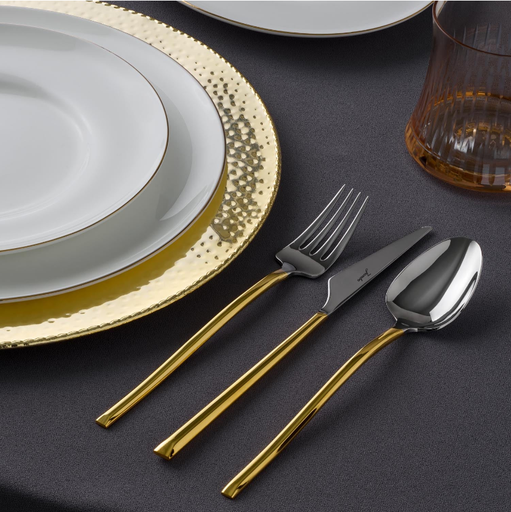 [AZN] Jumbo 5500 12 Kişilik 84 Parça Altın Çatal Kaşık Bıçak Takımı