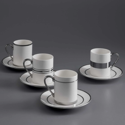 [AZN] Jumbo Luces Platin 4 Kişilik Kahve Fincan Takımı