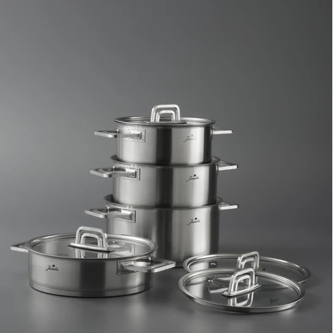 [AZN] Jumbo Montreal 8 Parça Mat Çelik Tencere Seti