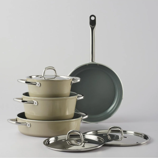 [AZN] Jumbo Swiss Crystal 7 Parça Tencere Seti Bej