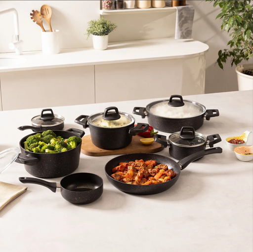 [AZN] Karaca Biogranit Blackgold 12 Parça Tencere Seti