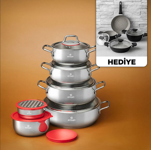 [AZN] Karaca Emirgan Xl 13 Parça Saklama Kaplı Tencere Seti