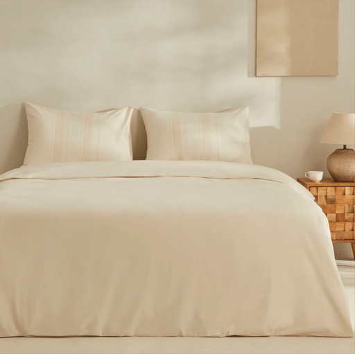 [AZN] Karaca Home Sesy Armürlü Çift Kişilik Nevresim Takımı Ekru