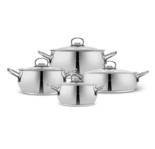 [AZN] Karaca Nisa Çelik Tencere Set 8 Parça