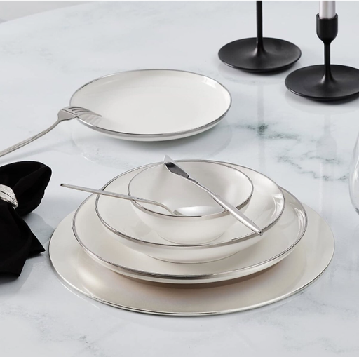 [AZN] Karaca Streamline Eclipse Platin 24 Parça 6 Kişilik Yemek Takımı