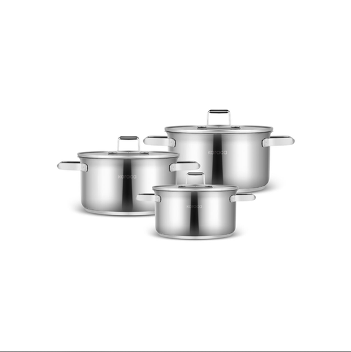 [AZN] Karaca Valora Indüksiyon Tabanlı 6 Parça Midi Çelik Tencere Seti
