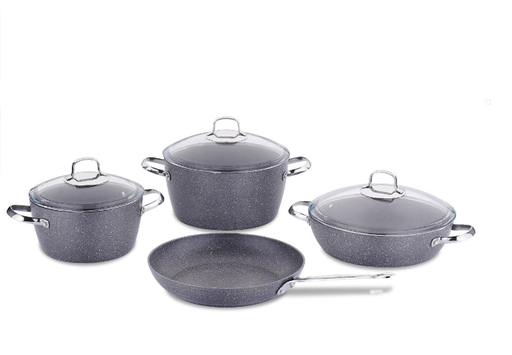 [AZN] Korkmaz Nea 7 Parça Granit Kaplama Tencere Seti 20 cm 24 cm 26 cm