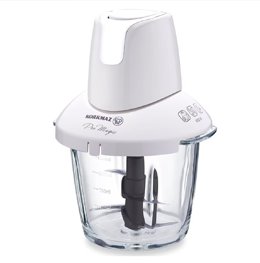 [AZN] Korkmaz Pro Magic 4 Bıçaklı Vanilya/krom Cam Doğrayıcı