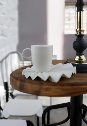 [AZN] Kütahya Porselen Adora 4 Parça 2 Kişilik Kahve Fincan Takımı Krem