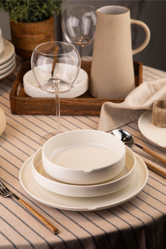 [AZN] Kütahya Porselen Bone Chef Taste Of 18 Parça 6 Kişilik Şık Yemek Takımı – Günlük ve Özel Davetler İçin