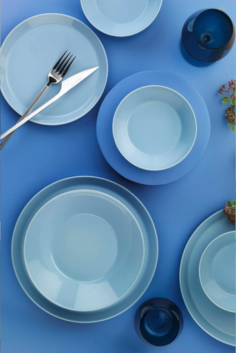 [AZN] Kütahya Porselen Forza 24 Parça 6 Kişilik Yemek Takımı Mavi