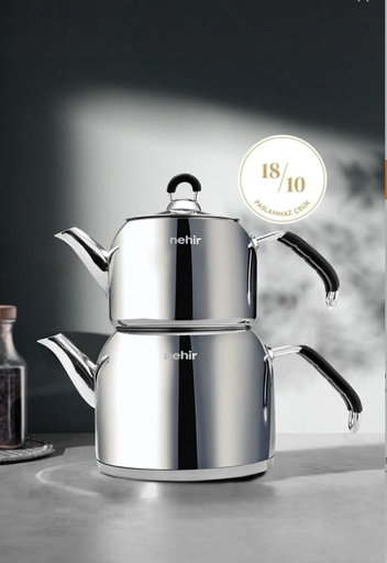 [AZN] Modern Mini Küçük Boy 0.8-1.6 Lt. Paslanmaz Çelik Çaydanlık Takımı