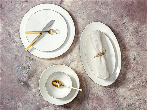 [AZN] Porland Illusion Altın 27 Parça 6 Kişilik Yemek Takımı