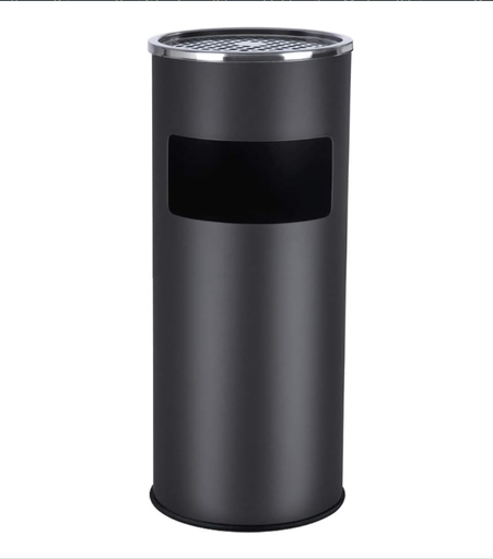 [AZN] SONGMICS Dış Mekan İçin Ayaklı Kül Tablası, Küllüklü Çöp Kovası, İçi Kovalı Çöp Kutusu 60,5 x 24,5 cm, 30 L, Siyah Ltb17C