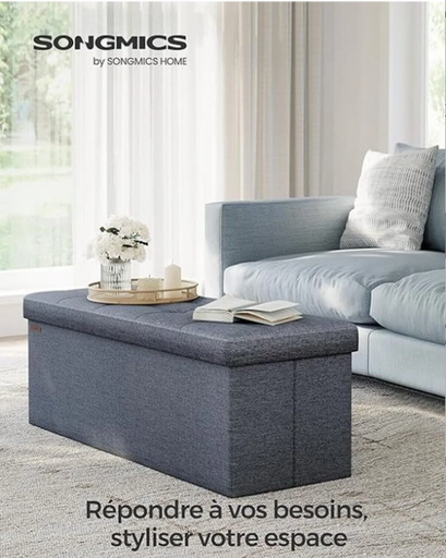 [AZN] SONGMICS MAZIE Koleksiyonu - 30 İnç Katlanabilir Saklama Pufu, ULSF106