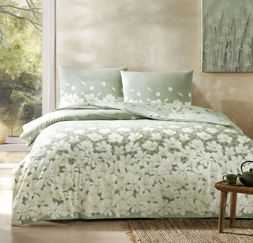 [AZN] Taç April Ranforce Tek Kişilik Nevresim Takımı Yeşil