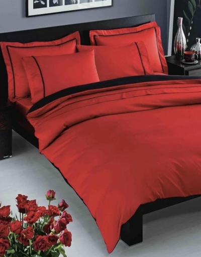 [AZN] Taç Çift Kişilik Premium Basic Stripe Saten Nevresim Takımı