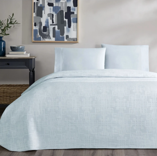 [AZN] Taç jakar mavi renk pike takımı  tek kişilik