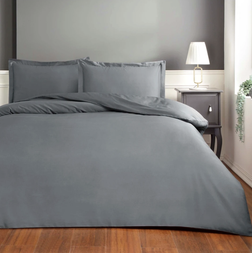 [AZN] Taç Color Dreams Çift Kişilik Saten Basic Nevresim Takımı Antrasit 200X220