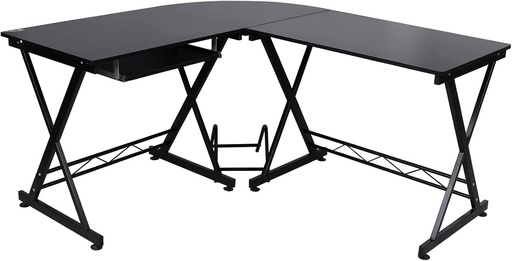 [AZN] SONGMICS Lcd402B Ev, Ofis İçin Bilgisayar Masası, 150 x 138 x 75 cm, Siyah