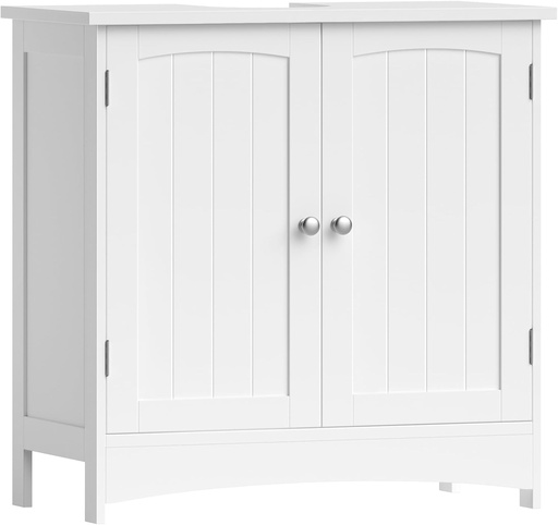[AZN] Vasagle 2 Kapılı Lavabo Dolabı, Banyo Dolabı, Ayarlanabilir Raflar, Bol Depolama Alanı, 60 X 30 X 60 Cm, Beyaz Bbc01Wt